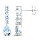 2.40 Carat Genuine Aquamarine .925 Sterling Silver Earrings-2