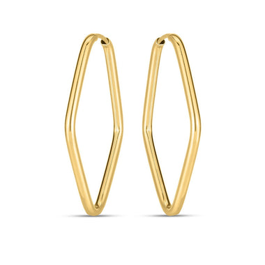 14k Yellow Gold Endless Marquise Hoops - 0