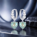925 Sterling Silver Earrings with Transparent Glass, Plated White Gold, Size 23x8.5mm for Women-1
