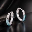 925 Sterling Silver Enamel Plated White Gold Earrings 1.2cm for Women-2