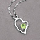 0.51 Carat Genuine Peridot .925 Sterling Silver Necklace-4