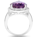9.00 Carat Genuine Amethyst .925 Sterling Silver Ring-2