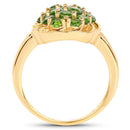14K Yellow Gold Plated 1.71 Carat Genuine Chrome Diopside .925 Sterling Silver Ring-2