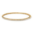 14K Rose Gold 1.00 Cttw Half Eternity Diamond Bangle Bracelet (G-H Color, SI2-I1 Clarity) - 7" Inches-1