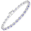 4.59 Carat Genuine Tanzanite .925 Sterling Silver Bracelet-1