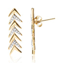 18K Yellow Gold Plated .925 Sterling Silver 1/5 Cttw Diamond Chevron Arrow Stud Earring (I-J Color, I2-I3 Clarity)-3
