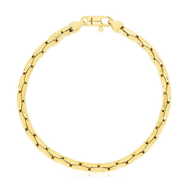 14k Yellow Gold High Polish Compressed Cable Link Bracelet - 0
