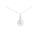 Espira 10K White Gold 1/8 cttw Round Cut Diamond Layered Spiral Pendant Necklace (I-J, I1-I2)-4