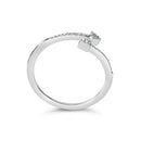 .925 Sterling Silver 1/5 Cttw Diamond Double Arrowhead Open Ring (I-J Color, I2-I3 Clarity) - Ring Size 6-5