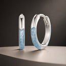 925 Sterling Silver Enamel Plated White Gold Earrings 1.2cm for Women-1