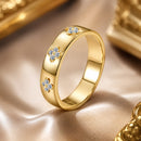 925 Sterling Silver Moissanite Gold Plated Ring for Women, Size 6-1
