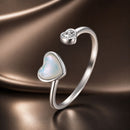 925 Sterling Silver Ring with Pavé Setting and White Shell-1