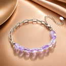 925 Sterling Silver & White Gold Plated Crystal Bracelet 16+5cm for Women-1