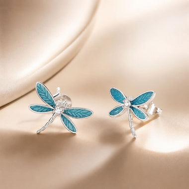 925 Sterling Silver & Platinum Plated Pavé Setting CZ Earrings - 0
