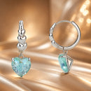925 Sterling Silver Earrings with Transparent Glass, Plated White Gold, Size 23x8.5mm for Women-2