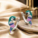 925 Sterling Silver Enamel Crafted Earrings for Women - 16x9mm-1