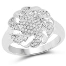 14K Yellow Gold Plated 0.28 Carat Genuine White Diamond .925 Sterling Silver Ring-1