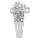10K White Gold Round Cut Diamond Teardrop Ring (1/2 Cttw, H-I Color, SI2-I1 Clarity) - Size 6-1/2-5