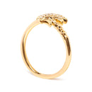 10K Yellow Gold 1/10 Cttw Diamond  Palm Tree Statement Ring (H-I Color, I1-I2 Clarity) - Ring Size 7-4