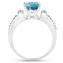 2.72 Carat Genuine London Blue Topaz and Blue Diamond .925 Sterling Silver Ring-2