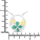1.35 Carat Genuine Emerald and White Topaz .925 Sterling Silver Pendant-3