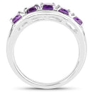 1.70 Carat Genuine  Amethyst .925 Sterling Silver Ring-2