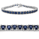 8.36 Carat Genuine Blue Sapphire .925 Sterling Silver Bracelet-1
