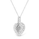 .925 Sterling Silver Pave-Set Diamond Accent Heart Shape 18" Pendant Necklace (I-J Color, I1-I2 Clarity)-3