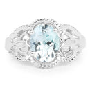 1.50 Carat Genuine Aquamarine .925 Sterling Silver Ring-4