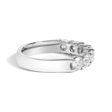 14K White Gold 1 1/2 Cttw Diamond 7 Stone Band Ring - 0