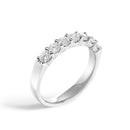14K White Gold 3/4 Cttw Diamond 7 Stone Band Ring-3