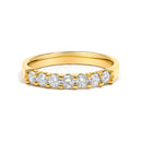 14K Yellow Gold 1/2 Cttw Diamond 7 Stone Band Ring-1
