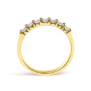 14K Yellow Gold 1/2 Cttw Diamond 7 Stone Band Ring-5