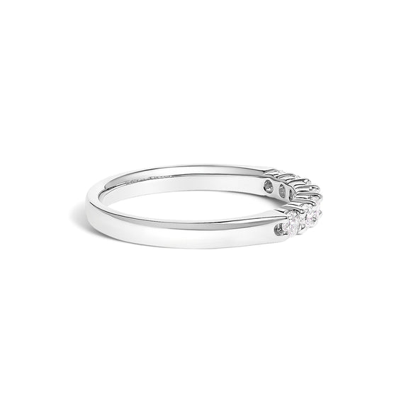 14K White Gold 1/3 Cttw Diamond 7 Stone Band Ring