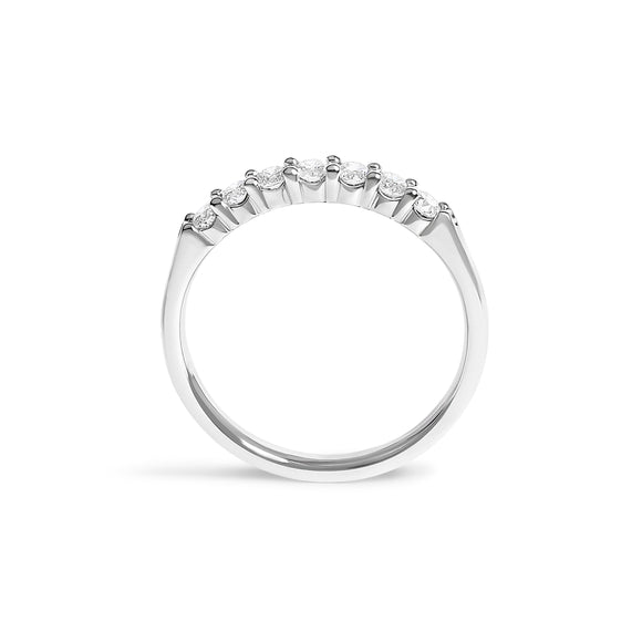 14K White Gold 1/3 Cttw Diamond 7 Stone Band Ring