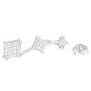 14K White Gold 1 cttw Princess Cut Diamond Earrings (G-H, VS1-VS2)-3