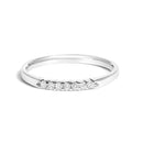 14K White Gold 1/10 Cttw Diamond 7 Stone Band Ring-1