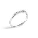 14K White Gold 1/10 Cttw Diamond 7 Stone Band Ring-3