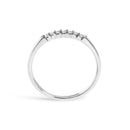 14K White Gold 1/10 Cttw Diamond 7 Stone Band Ring-5