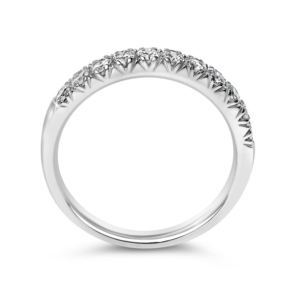 14K White Gold 1/2 Cttw Round Diamond 11 Stone Classic Band