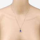 2.44 Carat Genuine Tanzanite and White Diamond 14K White Gold Pendant-4