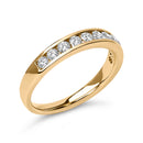 14K Yellow Gold 1/2 Cttw Round Diamond 11 Stone Channel Set Band-3