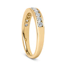 14K Yellow Gold 1/2 Cttw Round Diamond 11 Stone Channel Set Band-4