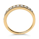 14K Yellow Gold 1/2 Cttw Round Diamond 11 Stone Channel Set Band-5