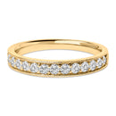 14K Yellow Gold 1/2 Cttw Round Diamond Milgrain Wedding Band-1