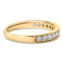 14K Yellow Gold 1/2 Cttw Round Diamond Milgrain Wedding Band-2