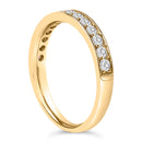 14K Yellow Gold 1/2 Cttw Round Diamond Milgrain Wedding Band-4