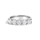 14K White Gold 1 1/2 Cttw Diamond 5 Stone Band Ring-1
