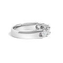 14K White Gold 1 1/2 Cttw Diamond 5 Stone Band Ring-2