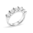 14K White Gold 2.0 Cttw Round Diamond Five Stone Band Ring-3